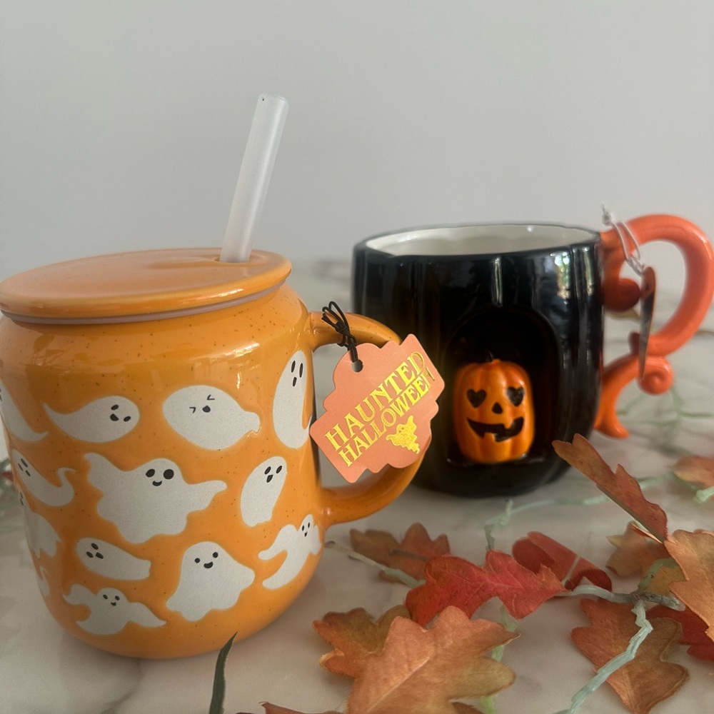 🧡 Halloween Mug Bundle | Ghost Mug + Pumpkin Mug | 2 for $30 👻